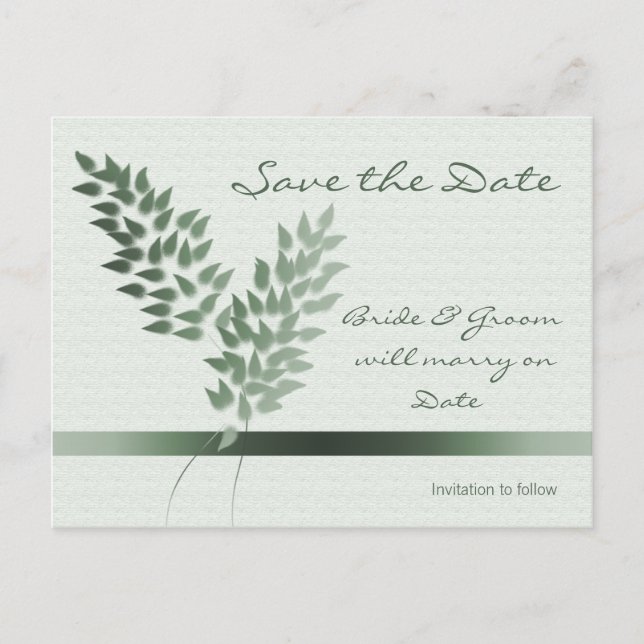 Cartes de sauvegarde de la date Bourgeons verts (Devant)