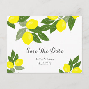 Cartes de sauvegarde de mariage à la citron Bohème