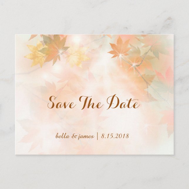 Cartes de sauvegarde de mariage d'automne arbre br (Devant)