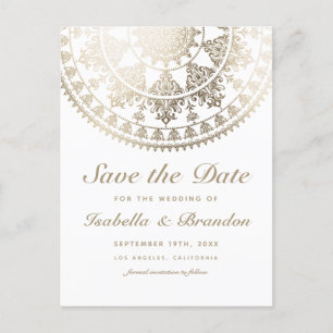 Cartes de sauvegarde de mariage en or feuille
