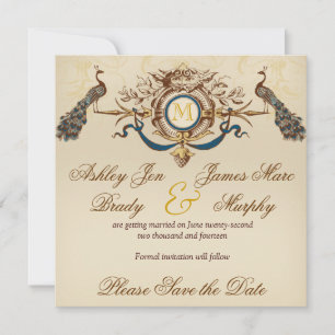 Cartes de sauvegarde élégantes de paon