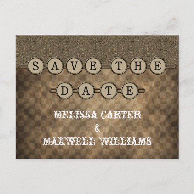 Cartes de sauvegarde Mocha Steampunk pour annoncer (Devant)