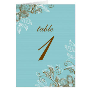 Cartes de sécurité pour tables florales bleues e