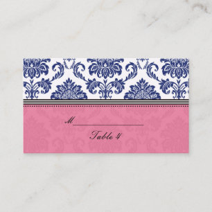 Cartes de sécurité Royal Blue et Rose Damask