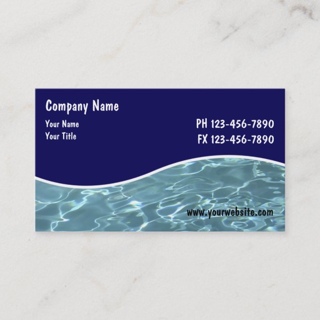Cartes de service de piscine (Devant)