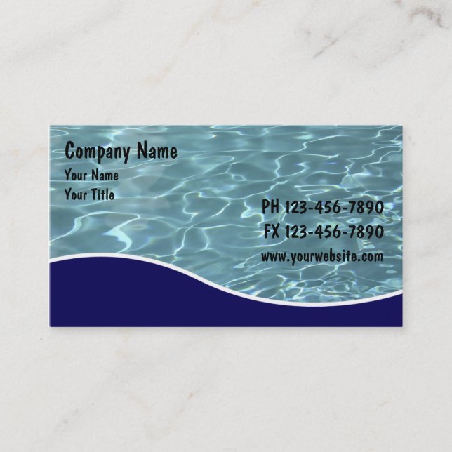 Cartes de service de piscine (Devant)