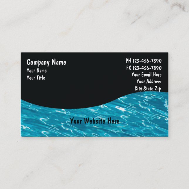 Cartes de service de piscine (Devant)
