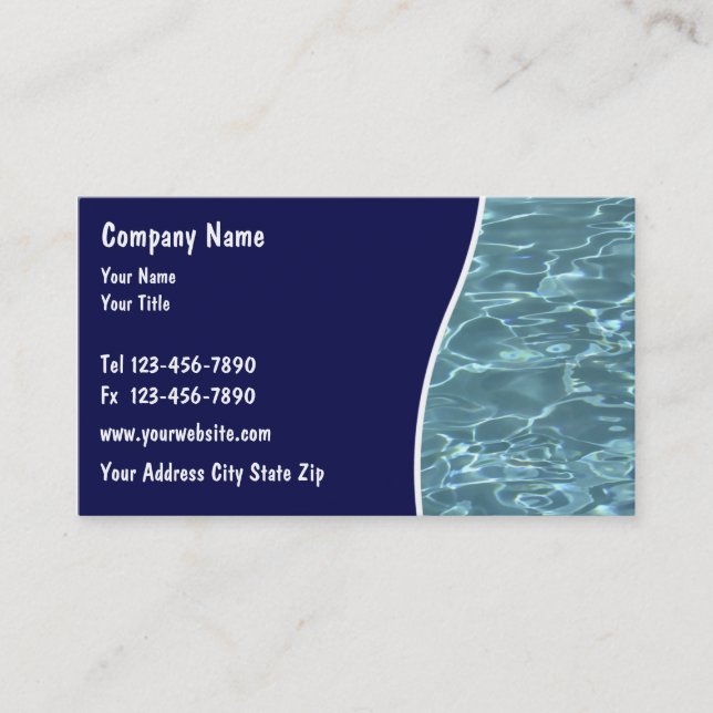 Cartes de service de piscine (Devant)
