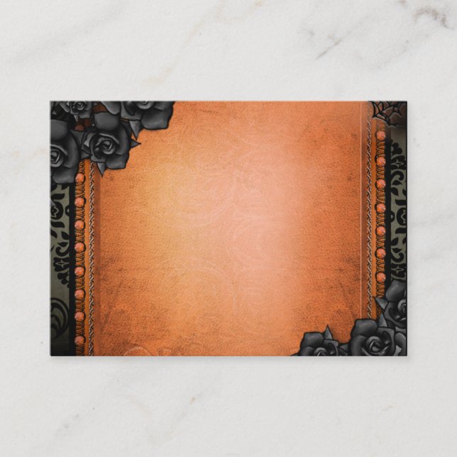 Cartes de siège BLANK Orange & Black Gothique 3,5x (Devant)