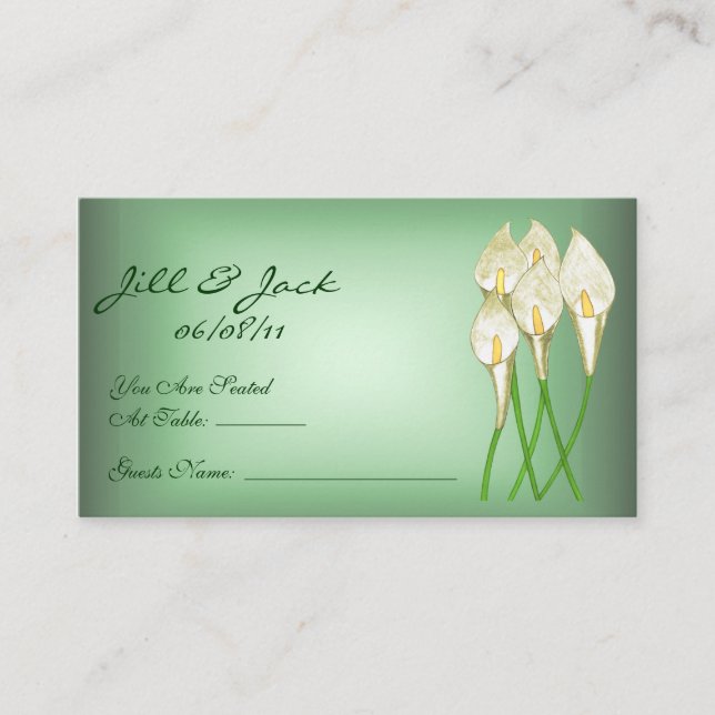 Cartes de siège Calla Lilies (Blanc) (Devant)
