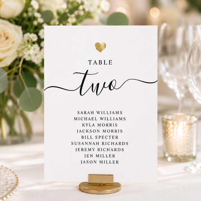 Cartes de Siège de Table de Mariage en Or Minimali (Créateur téléchargé)