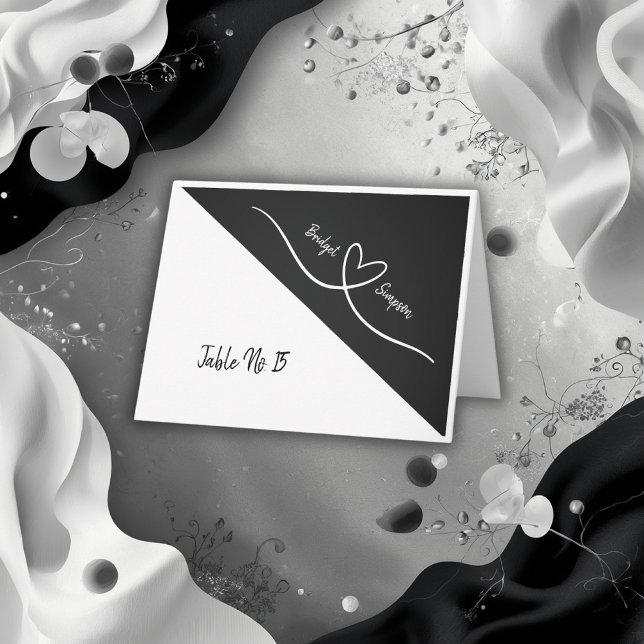 Cartes de siège en noir et blanc (Créateur téléchargé)