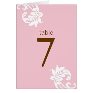 Cartes de siège pour table en damas rose