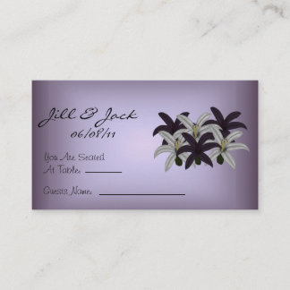 Cartes de siège violettes et blanches