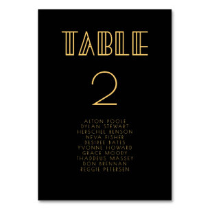 Cartes de sièges mariage art déco des années 1920 