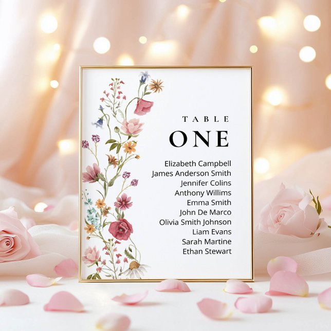 Cartes de signalisation modernes Floral Mariage (Créateur téléchargé)
