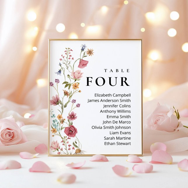 Cartes de signalisation modernes Floral Mariage (Créateur téléchargé)