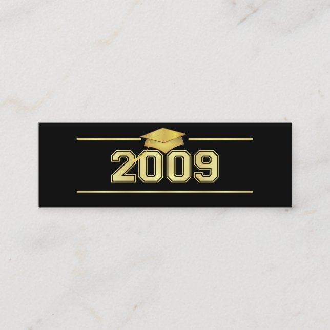 Cartes de signet d'obtention du diplôme - or 2009 (Devant)
