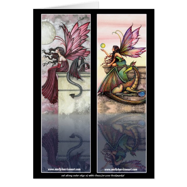 Cartes de signet Fée Dragon par Molly Harrison (Devant)