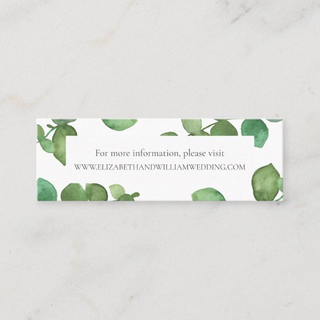 Cartes de site de mariage à la verdure boho d'euca (Devant)