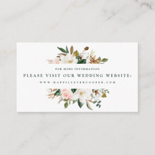 Cartes de site de mariage au magnolia aquarelle