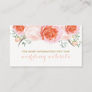 Cartes de site Elegant Pink, Peach et Coral Rose
