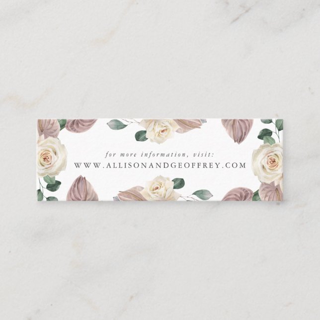 Cartes de site Web de mariage aux roses et orchidé (Devant)