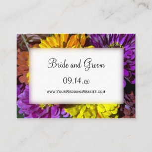Cartes de site Web Mariage de fleurs Zinnia coloré