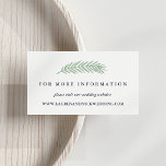 Cartes de site web Mariage Holly et Pine<br><div class="desc">Ces petites cartes correspondent à notre collection de mariages Holly et Pine et sont une façon élégante et discrète de diriger les clients vers votre site Web mariage pour plus d'informations. Design comporte une petite illustration en pin vert sauge en haut, avec trois lignes de texte personnalisé en lettres bleues...</div>