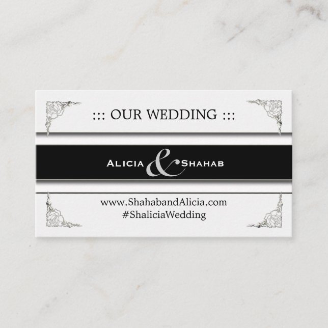 Cartes de site web Mariage personnalisées (Devant)
