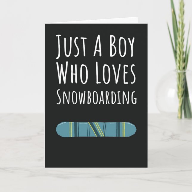 Cartes de snowboardeur mignon pour garçons enfants (Devant)