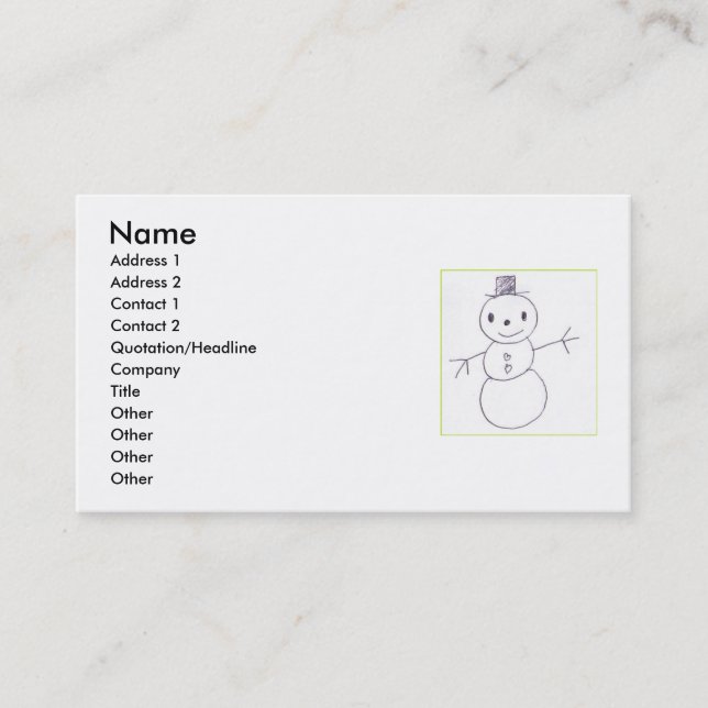 Cartes de Snowman Business (Devant)