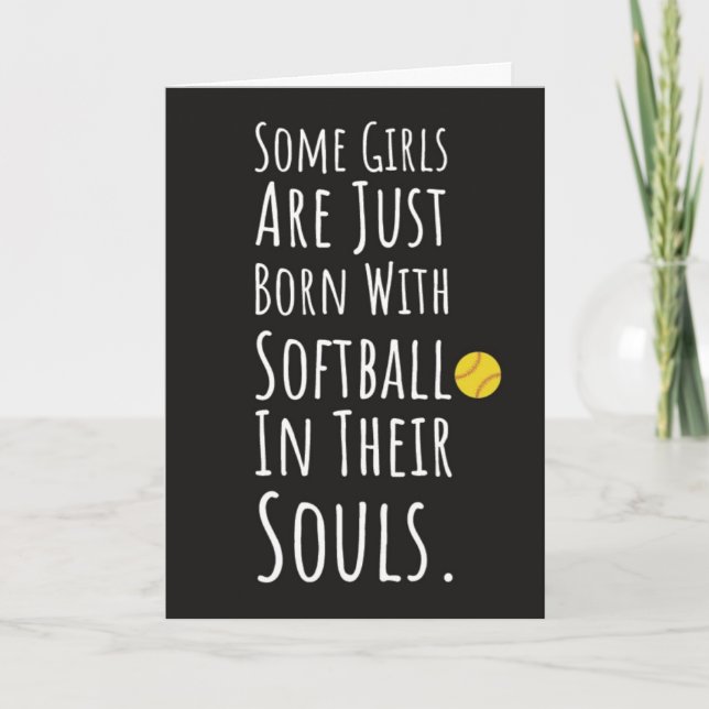 Cartes de softball mignonnes pour filles enfants (Devant)