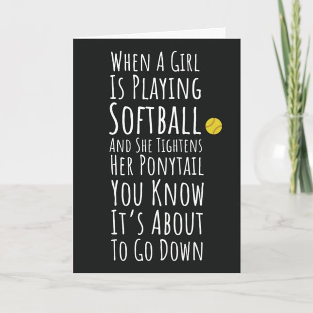 Cartes de softball pour filles sportives batteuse  (Devant)
