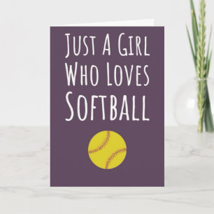 Cartes de softball rose mignonnes Joueuse de sport