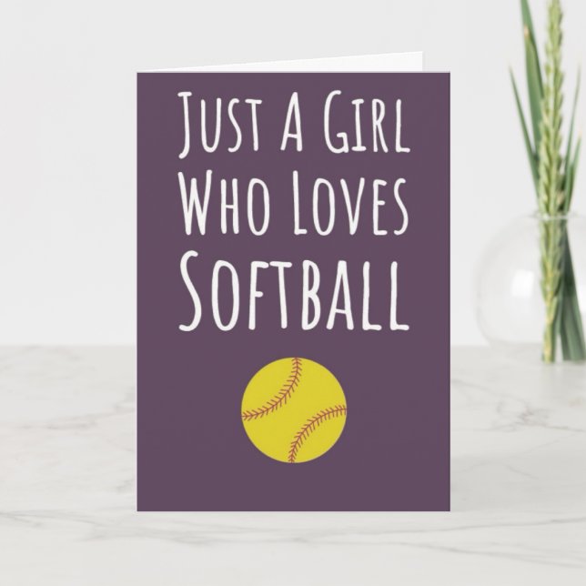 Cartes de softball rose mignonnes Joueuse de sport (Devant)