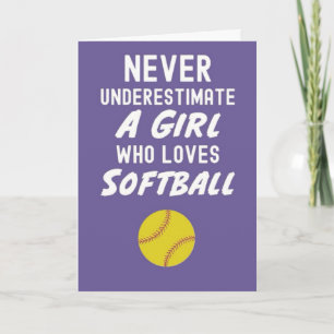 Cartes de softball roses mignonnes pour joueuses f