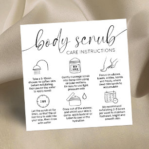 Cartes de soins minimes Elegant Noir Blanc Scrub