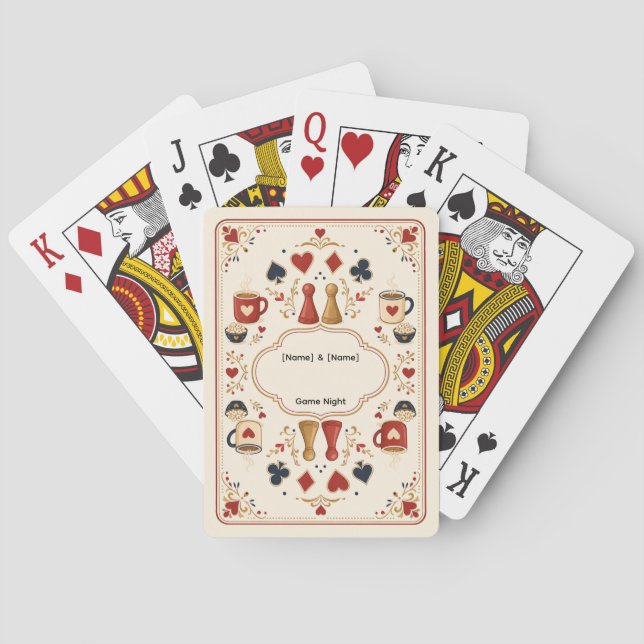 Cartes de soirée de jeu de couple (dos)