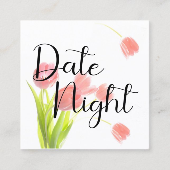 Cartes de soirée en tulipes roses tendres (Devant)