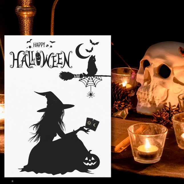 Cartes de sorcière élégante Tarot Chat Lune & Étoi (Créateur téléchargé)