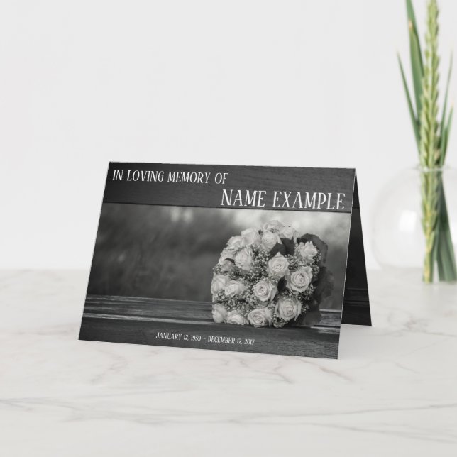 Cartes de souvenir Un bouquet de roses blanches mo (Devant)