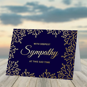 Cartes de sympathie florales élégantes en véritabl