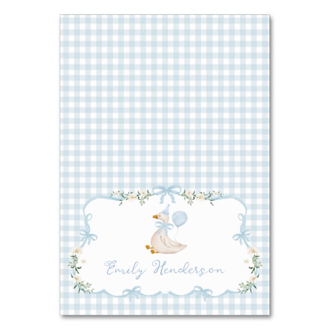 Cartes de table à ballon bleu One Silly Goose (Par défaut)