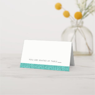 Cartes de Table à l'Aspect Pailleté Bleu Turquoise