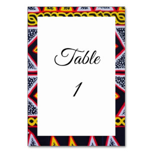 Cartes de table à motif Toghu camerounais