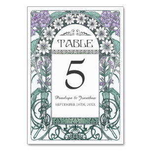 Cartes de table Art Nouveau Mariage (Set #6)