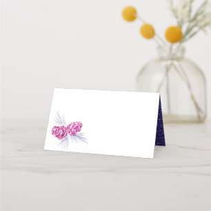 Cartes de table au dessin de pommes de pin couleur