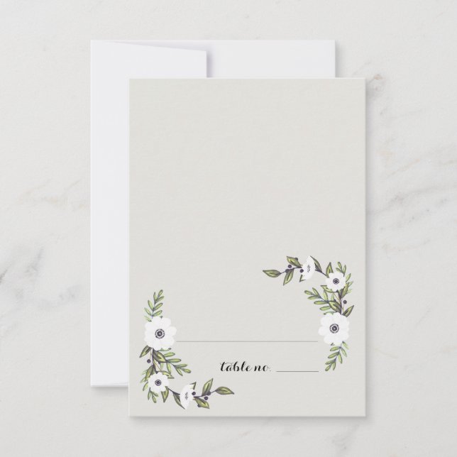 Cartes de table aux anémones peintes (Devant)