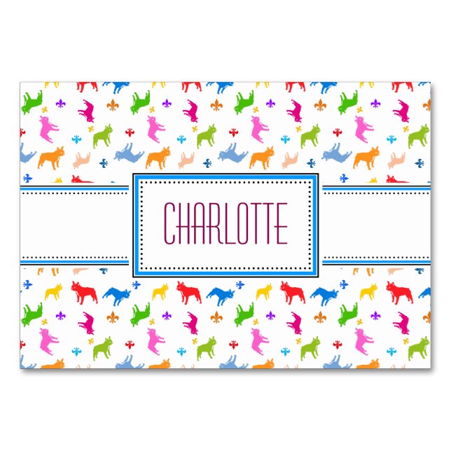 Cartes de table Bouledogues Français (Devant)